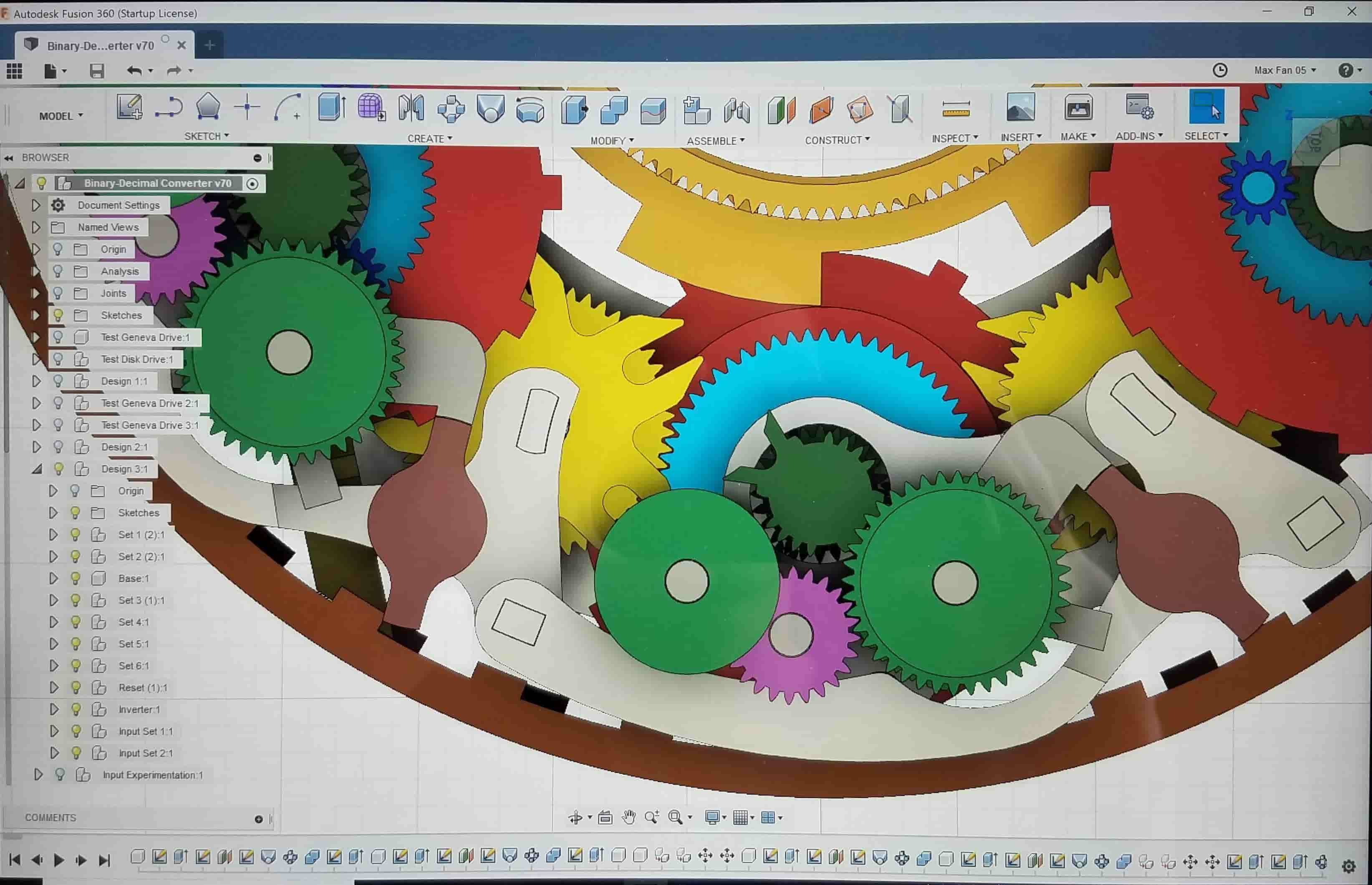 screenshot of my prototype mechanical adder