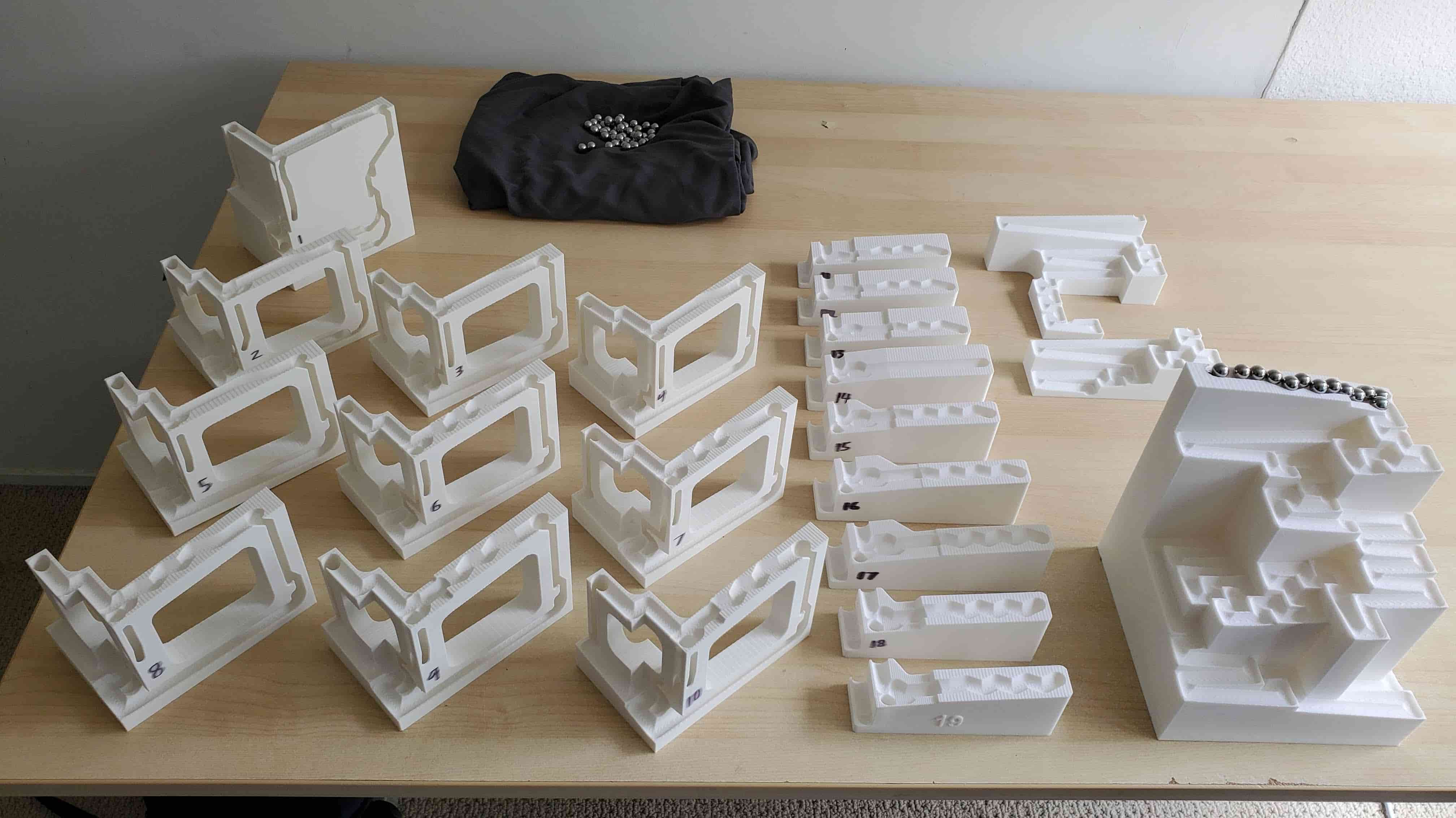 design iterations of marble run