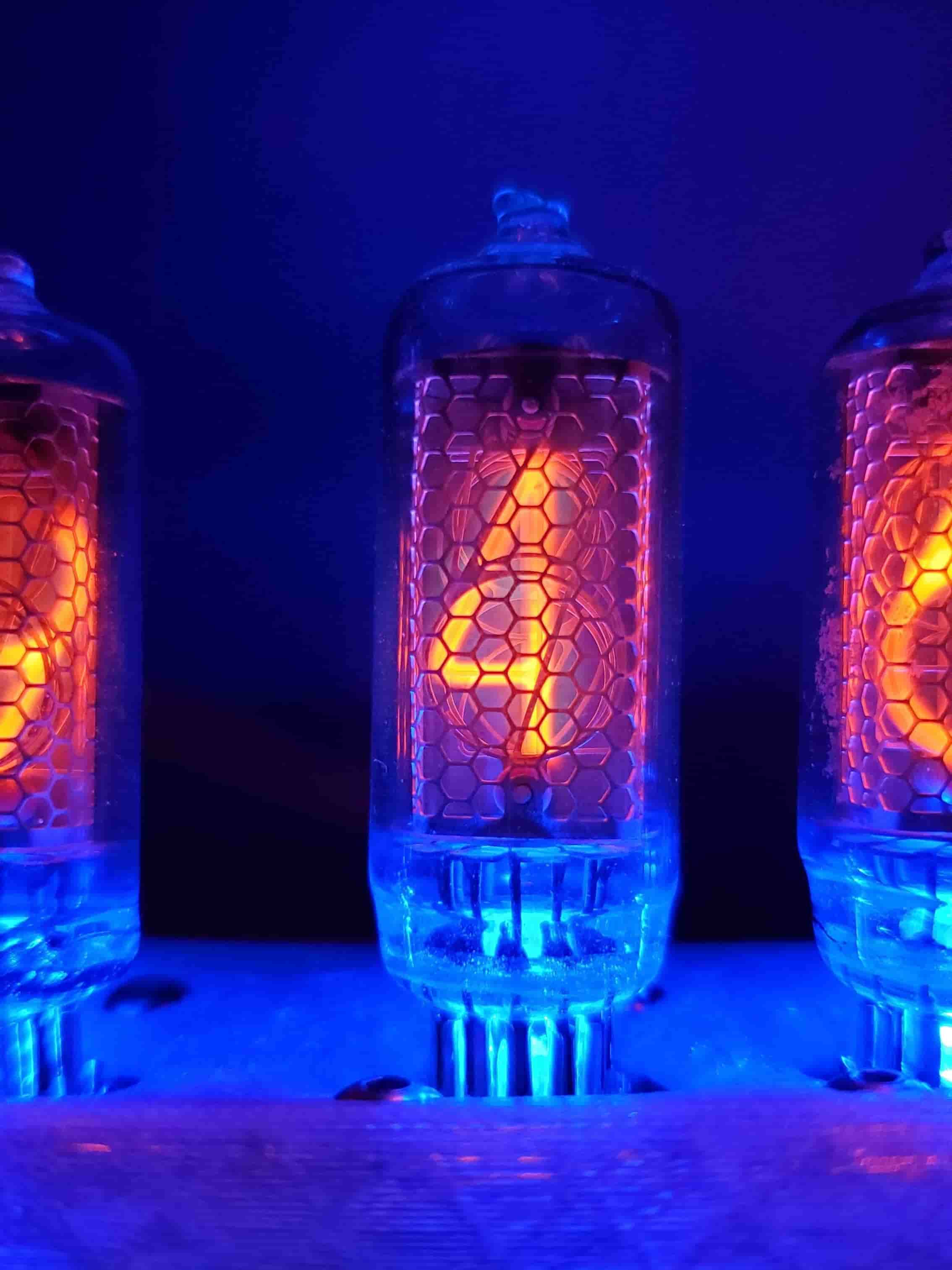 closeup of a nixie tube