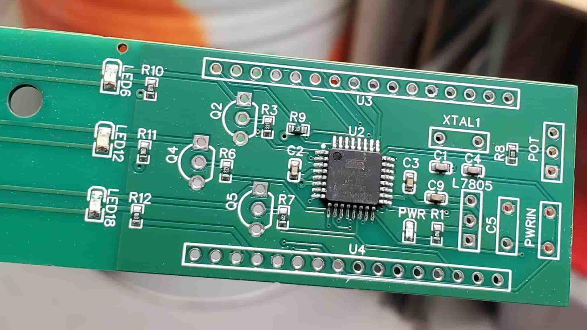 closeup of ATmega328P chip