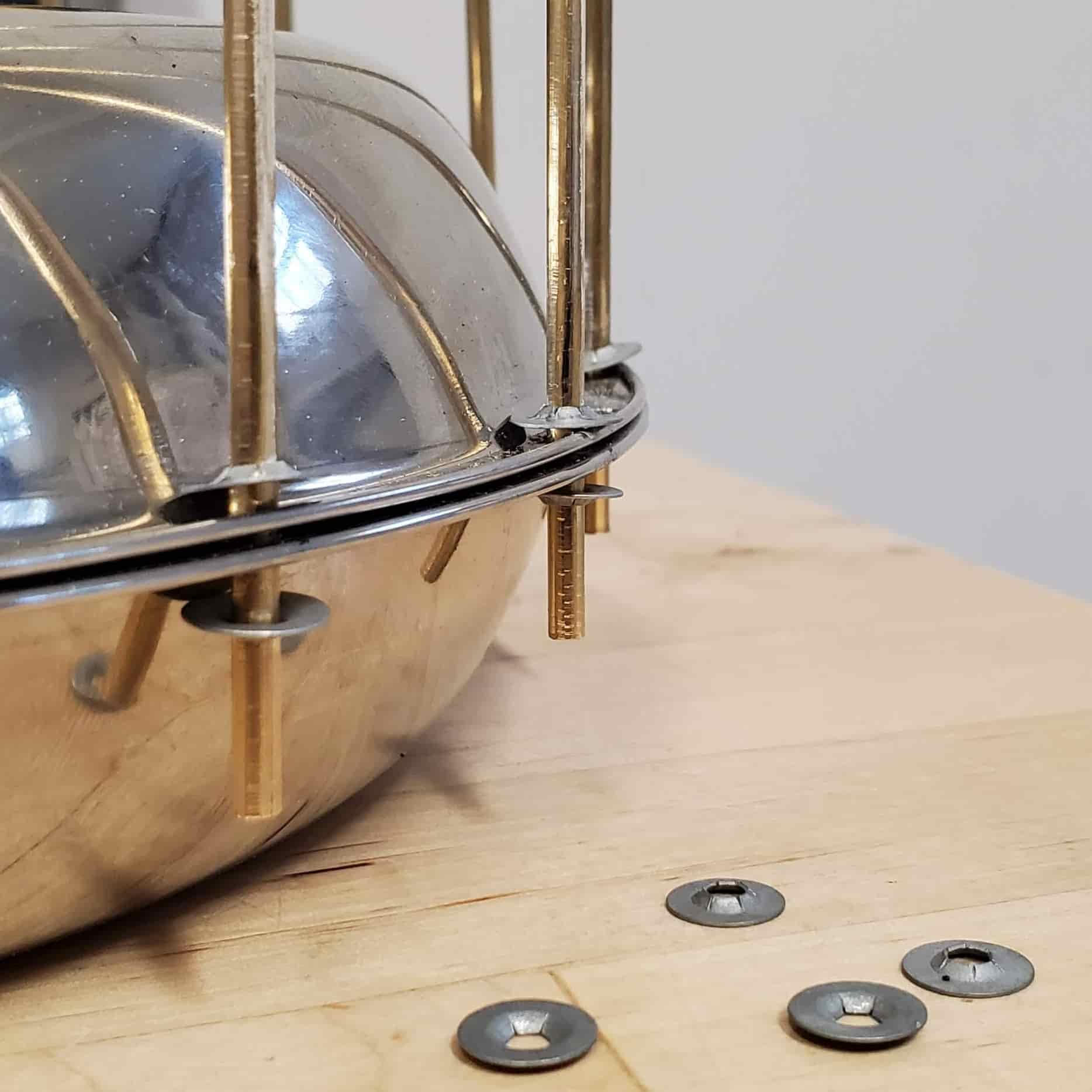 push nuts on brass rods